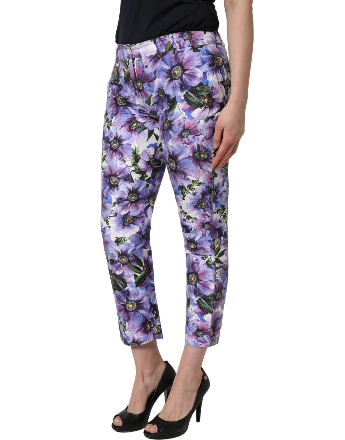 Женские брюки с цветочным принтом CroppedTrouser Pants Dolce & Gabbana, Multicolor — фото 4