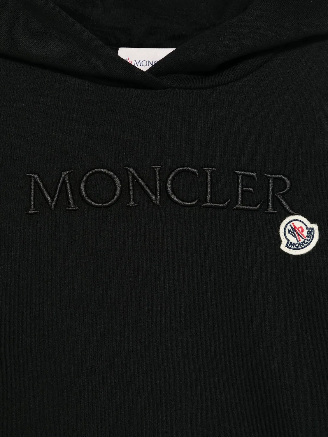 Свитшот с капюшоном Moncler, черный — фото 2