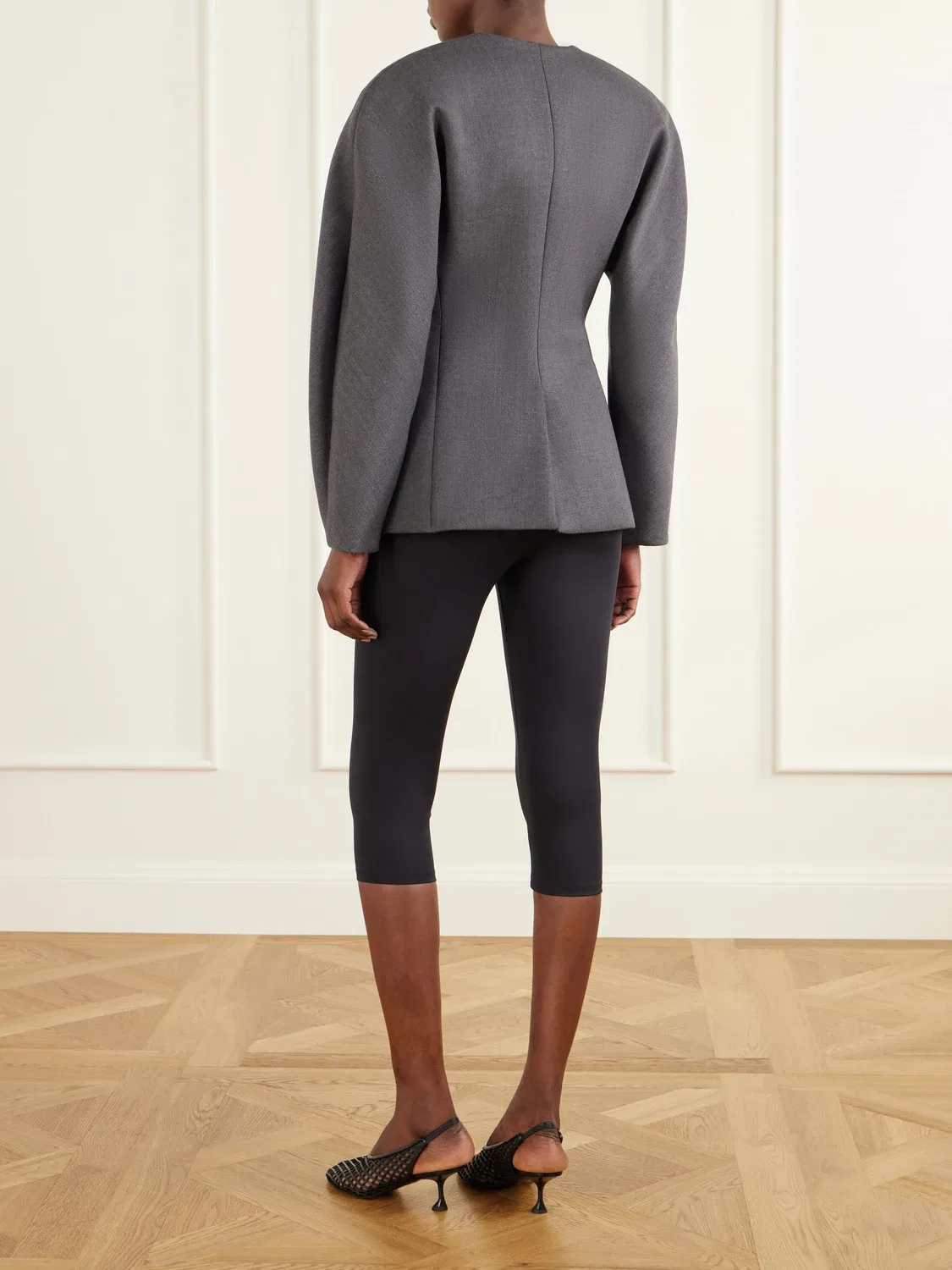 Блейзер из хлопковой саржи La Veste Ovalo Jacquemus, серый — фото 3