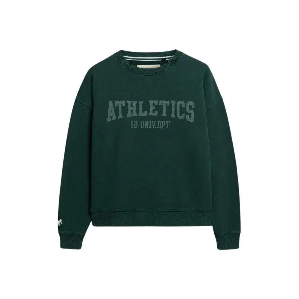 Женский свитшот с длинным рукавом Ath Ess Relaxed Crew Superdry, Grun