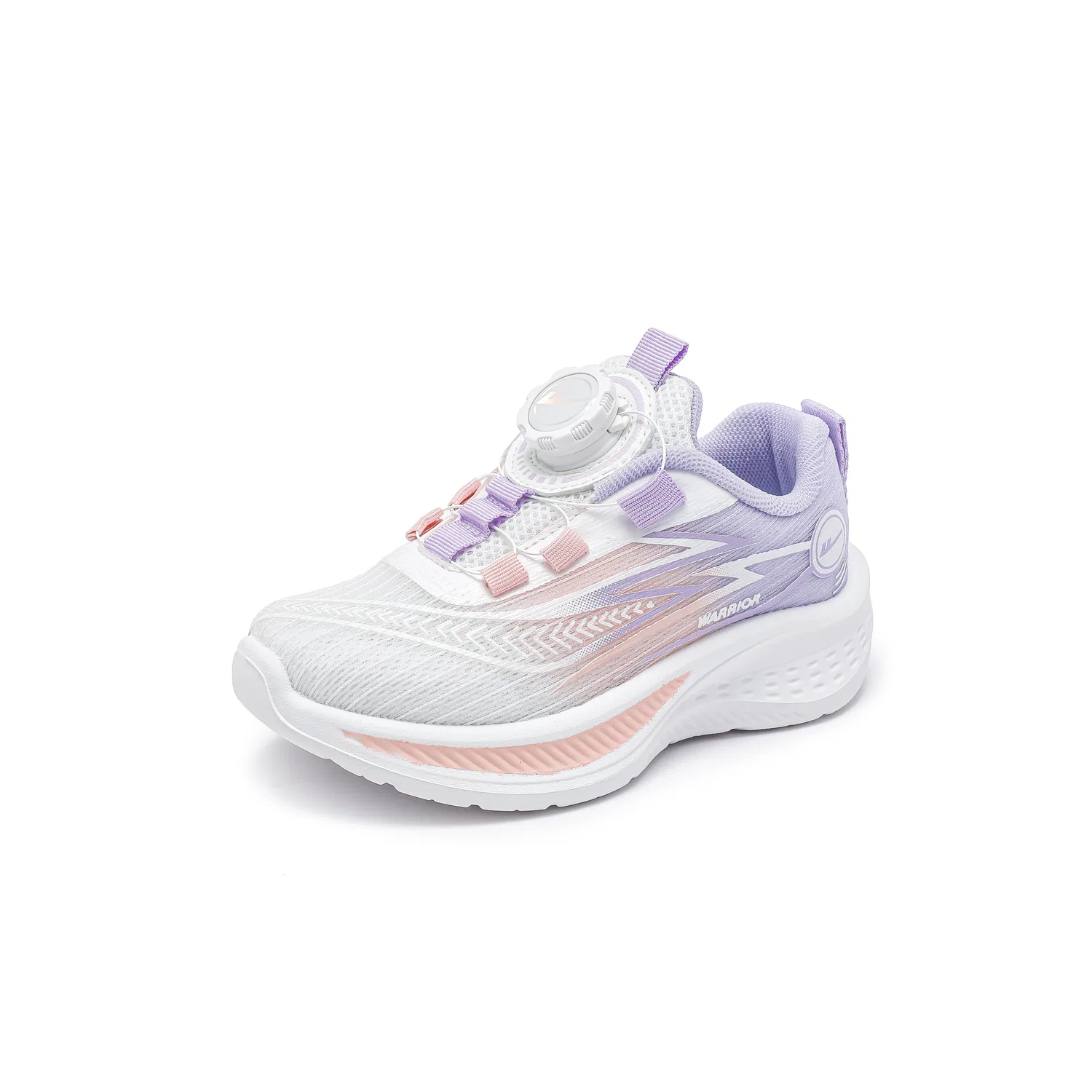 Детские кроссовки для девочек с защитой от скольжения White Pink Purple WARRIOR