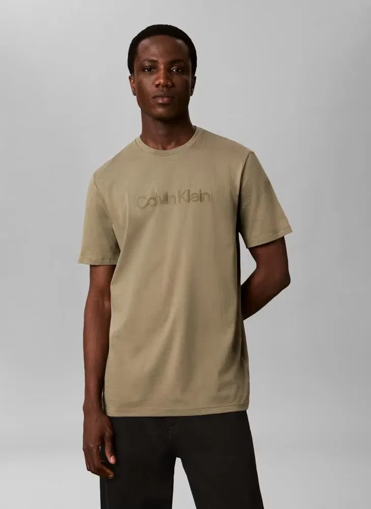 Футболка с принтом и логотипом, Calvin Klein, зеленый