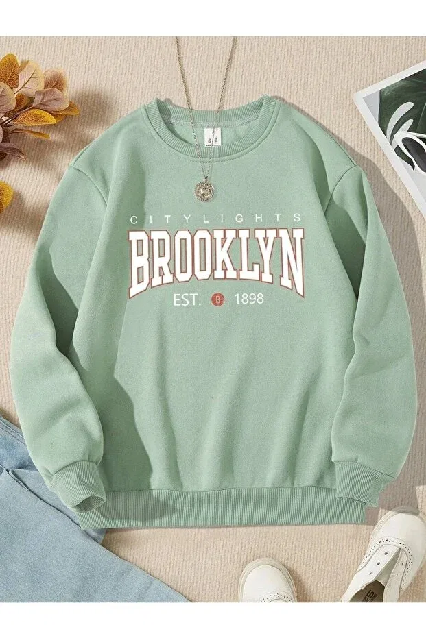 Детские свитшот для мальчиков с принтом Brooklyn Lepold, Mint