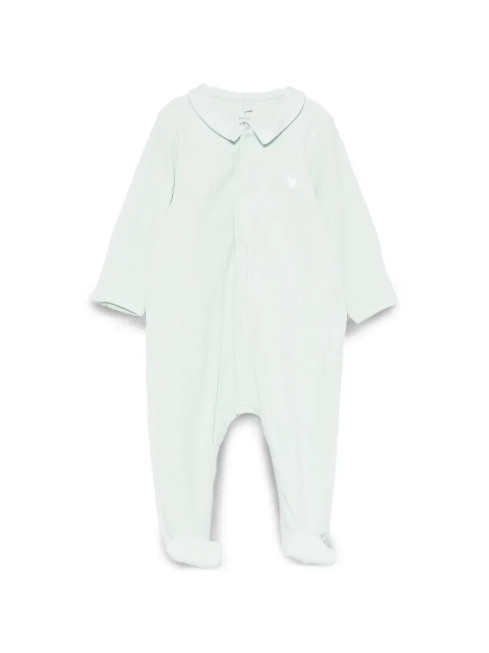 Пижама в рубчик с сердечным мивом Petit Bateau, зеленый