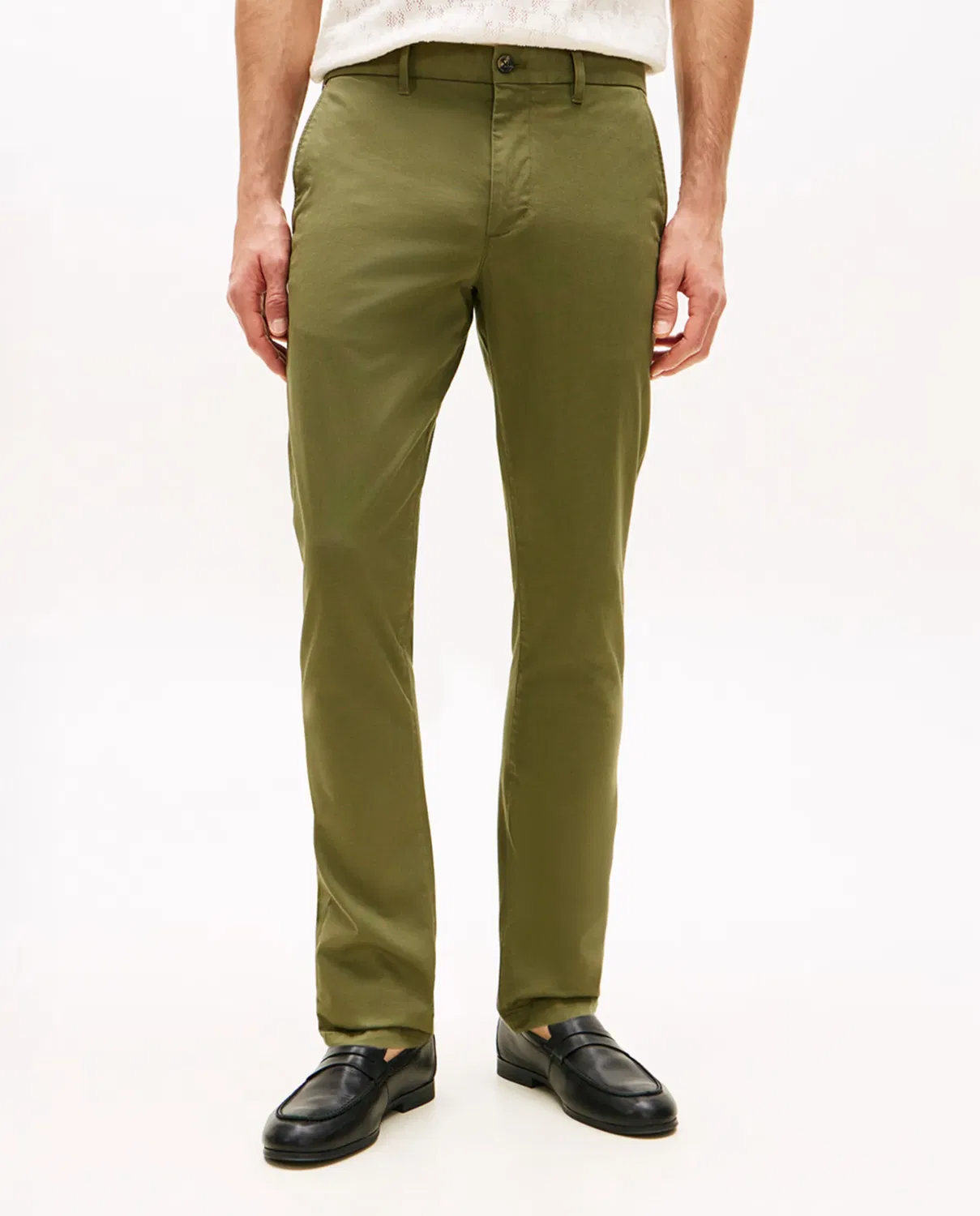Мужские брюки-чинос с зауженным кроем Bleecker Tommy Hilfiger, Verde Militar — фото 2