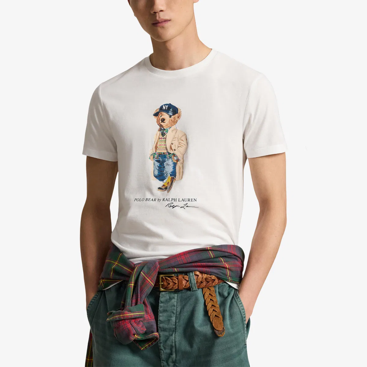 Хлопковая футболка с принтом медведя поло Polo Ralph Lauren, белый — фото 3