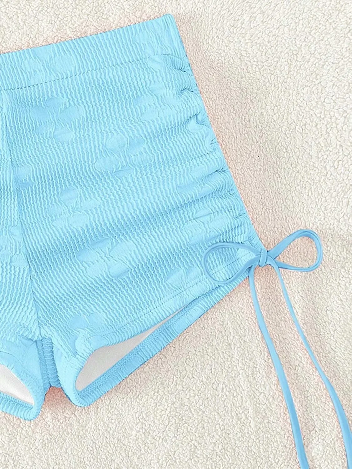 Женский бикини-комплект с завязками на спине Halter, Baby Blue — фото 4