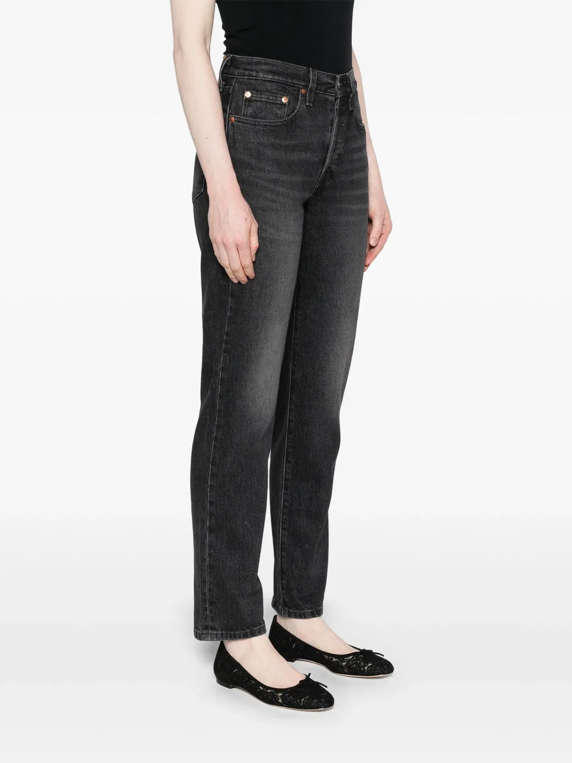 Джинсы прямого кроя 501 средней посадки Levi's, серый — фото 4