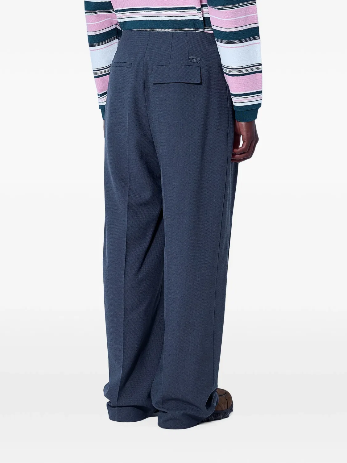 Жаккардовые прямые брюки Runway серые Lacoste, серый — фото 2