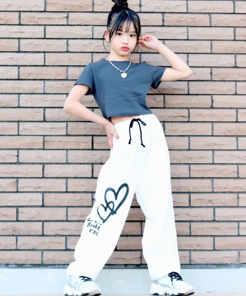Детские спортивные штаны с принтом, свободный крой RandS, Off White