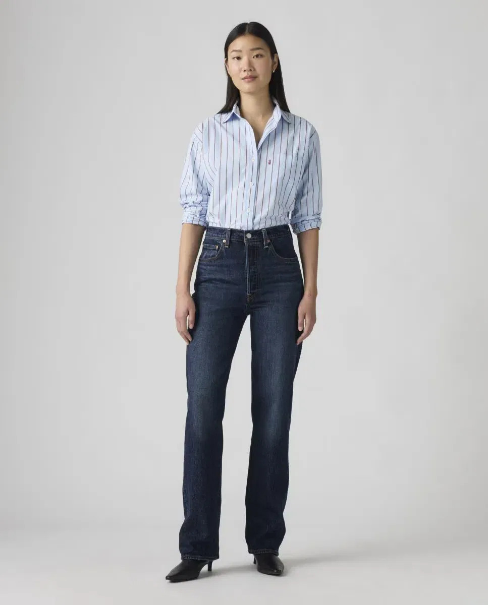 Женские джинсы прямого кроя с высокой посадкой Ribcage Levi's, Azul Marino