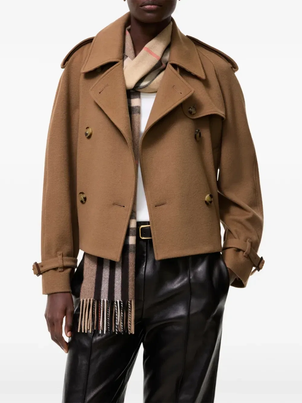 Укороченный кашемировый тренч Mayfair BURBERRY, коричневый — фото 2