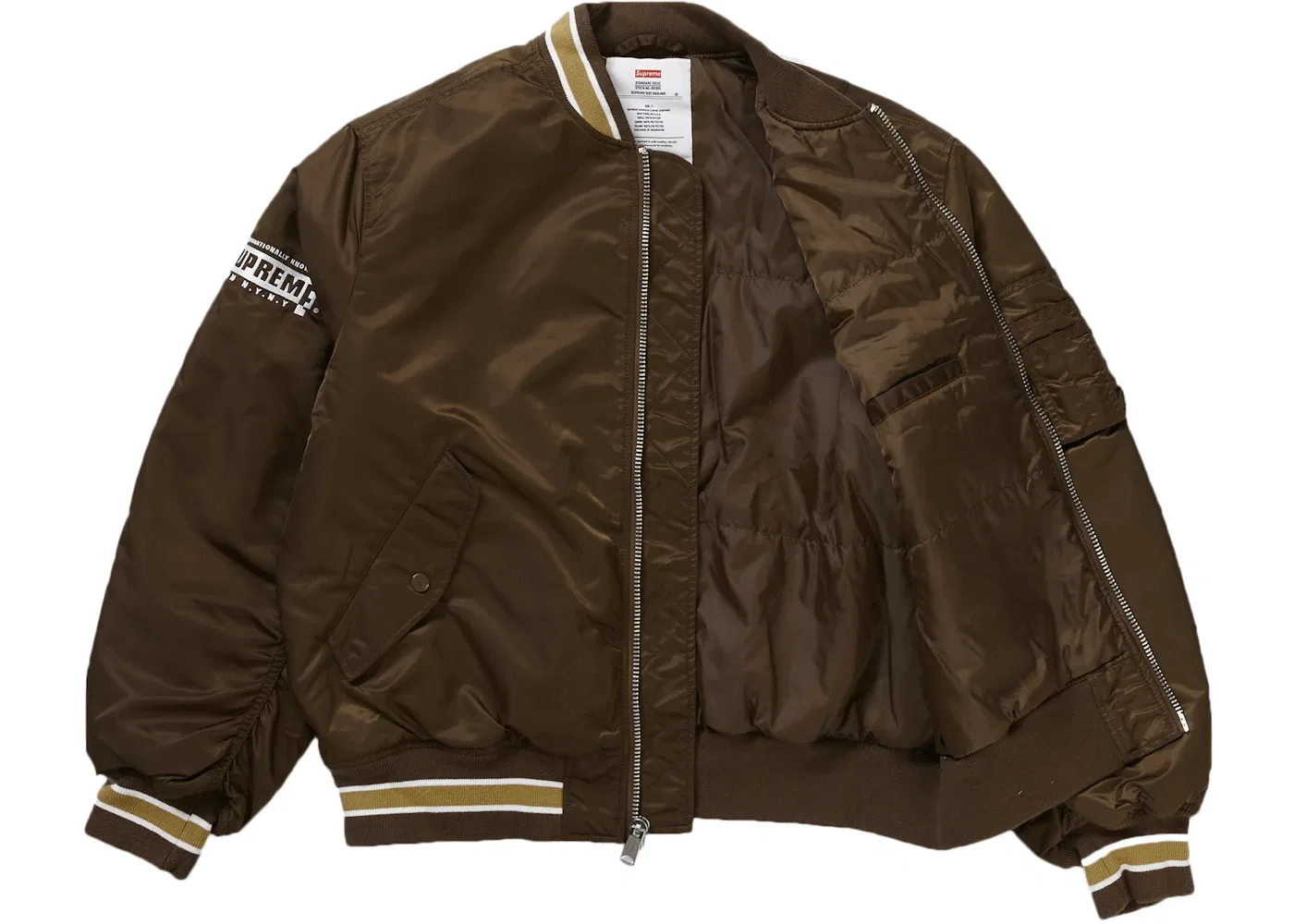 Мужская куртка-бомбер Supreme Second To None MA-1 Jacket, Brown — фото 2