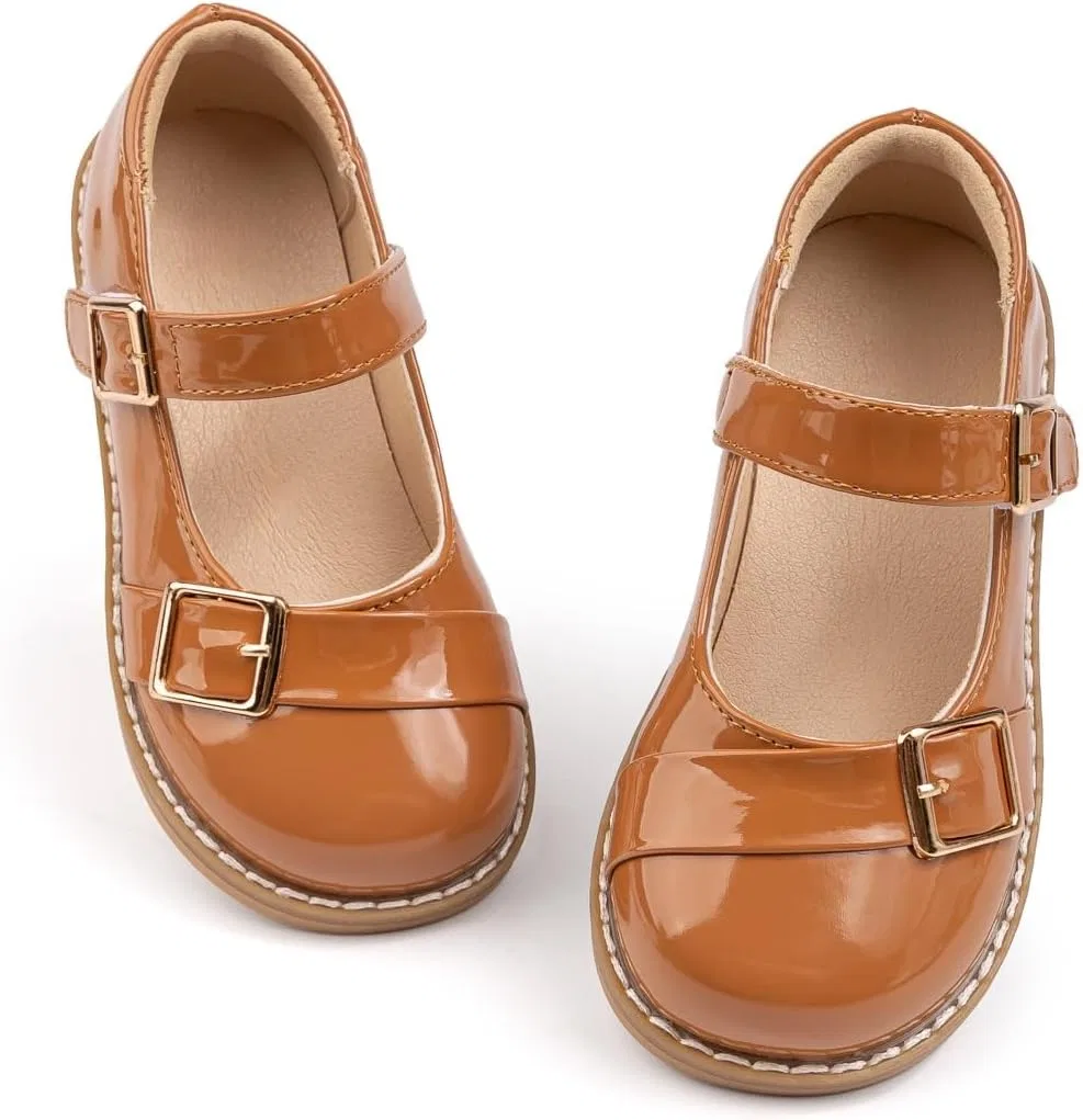 Детские туфли Мэри Джейн для девочек Oxford GOJERP, Brown
