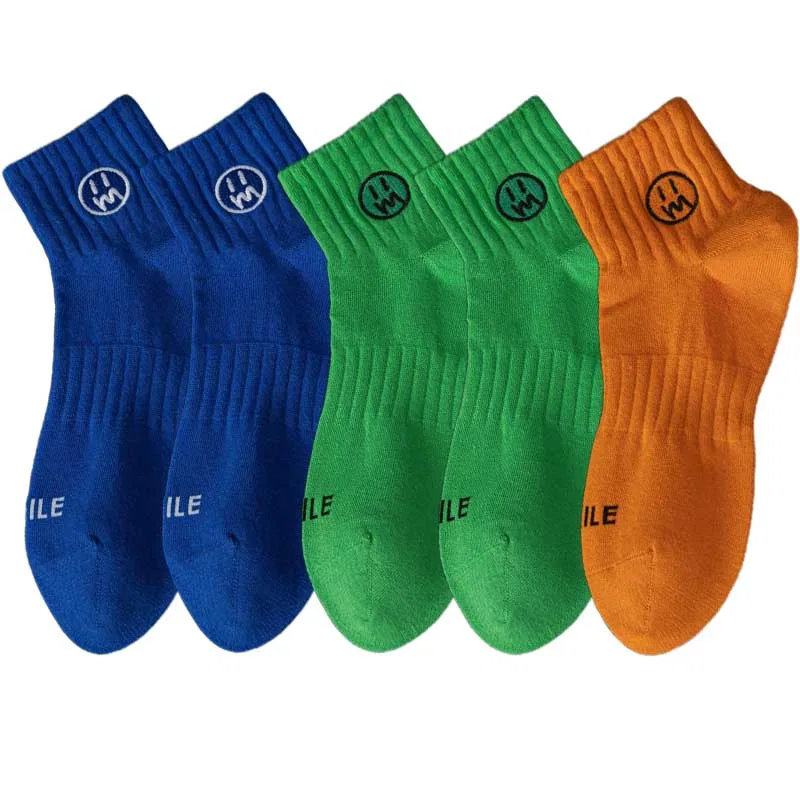 Детские носки до середины икры, 5 пар, Blue 2 Green 2 Orange, MIIOW