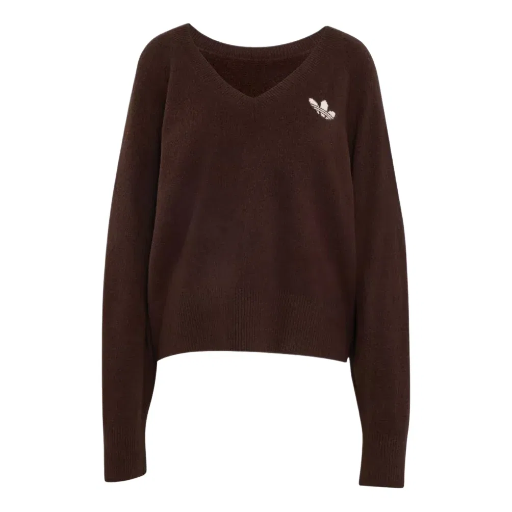 Женская футболка Essentials Knit Sweatshirt Asia Sizing 'Aurora Coffee' adidas, Aurora Coffee