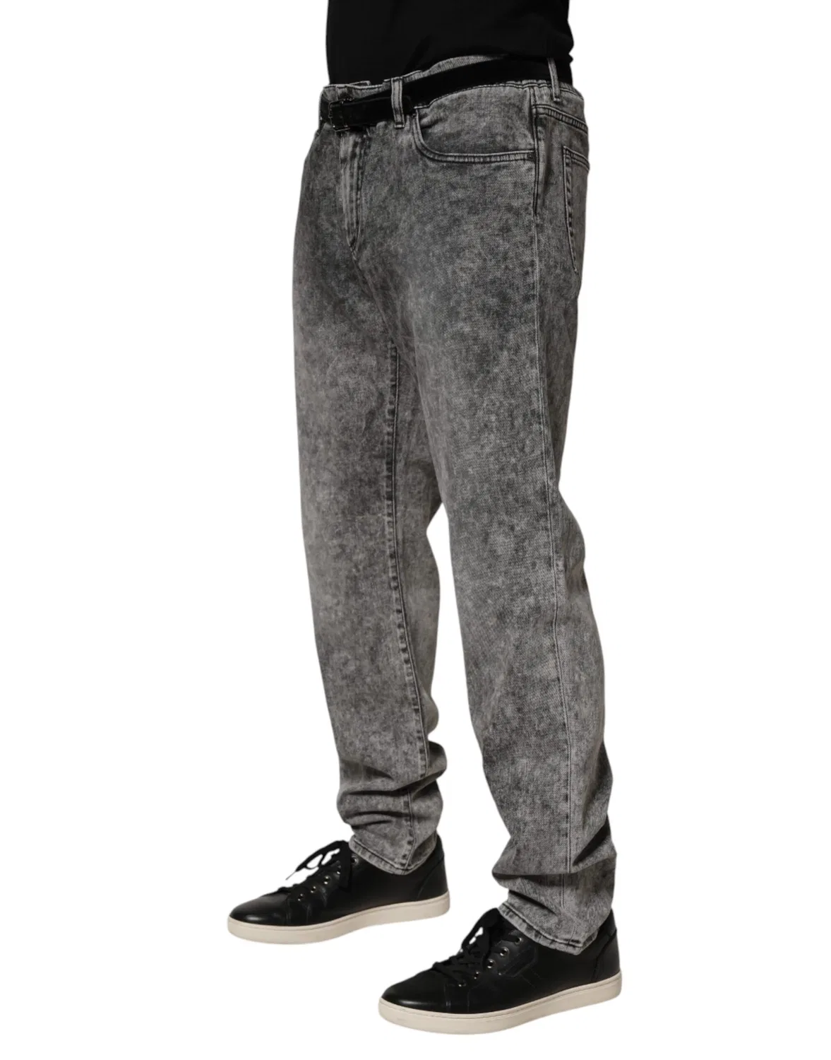 Мужские джинсы прямого кроя с логотипом Straight Denim Dolce & Gabbana, Gray — фото 3