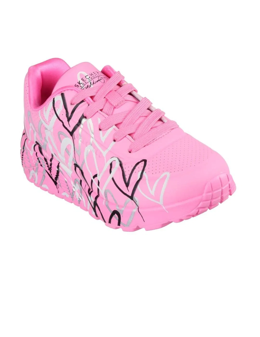 Детские кроссовки с принтом Uno Lite Metallic Love Skechers, Роза — фото 3