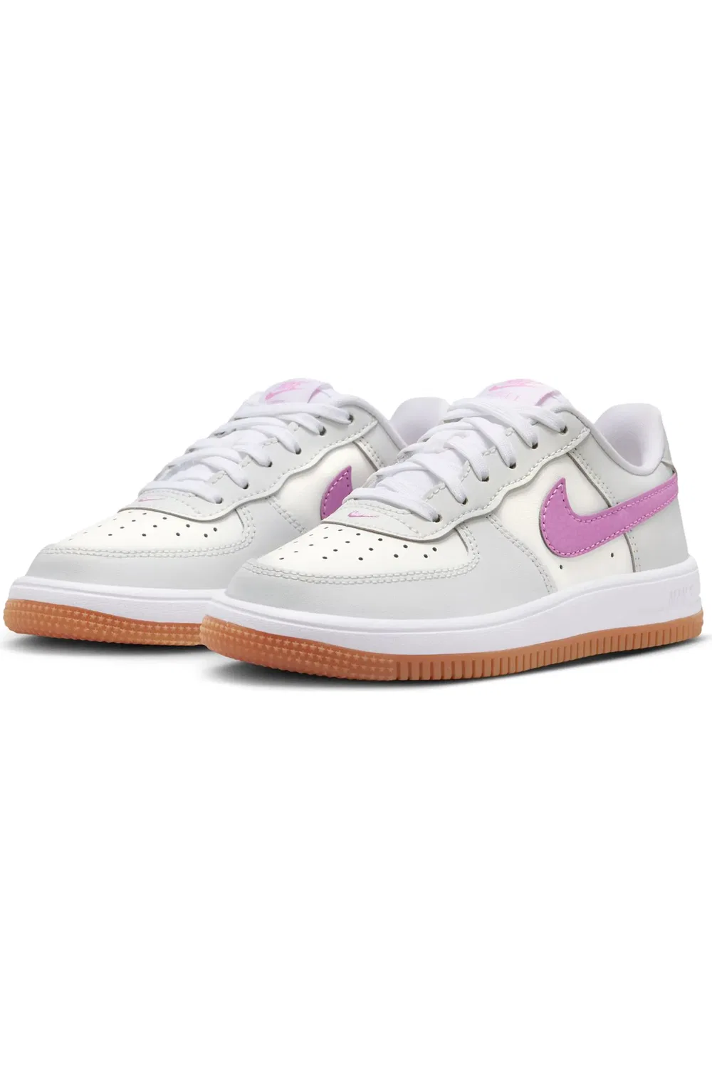 Детские кроссовки баскетбольные Air Force 1 Nike, White/Magenta/Off White — фото 2