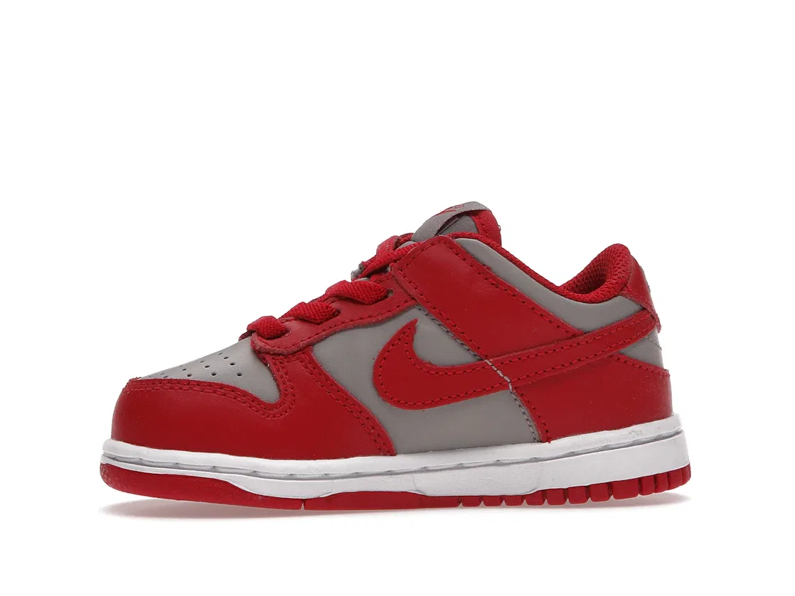 Детские кроссовки с кроссовками Nike Dunk Low Nike, Medium Grey Varsity Red-White — фото 3