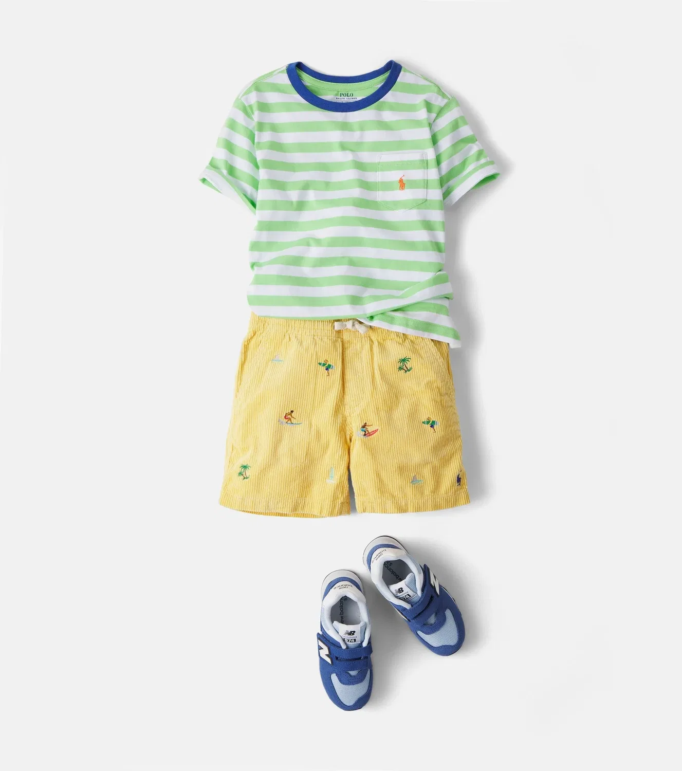 Шорты хлопковые Polo Ralph Lauren Kids, Beach Yellow Surfer Aoe, желтый — фото 2