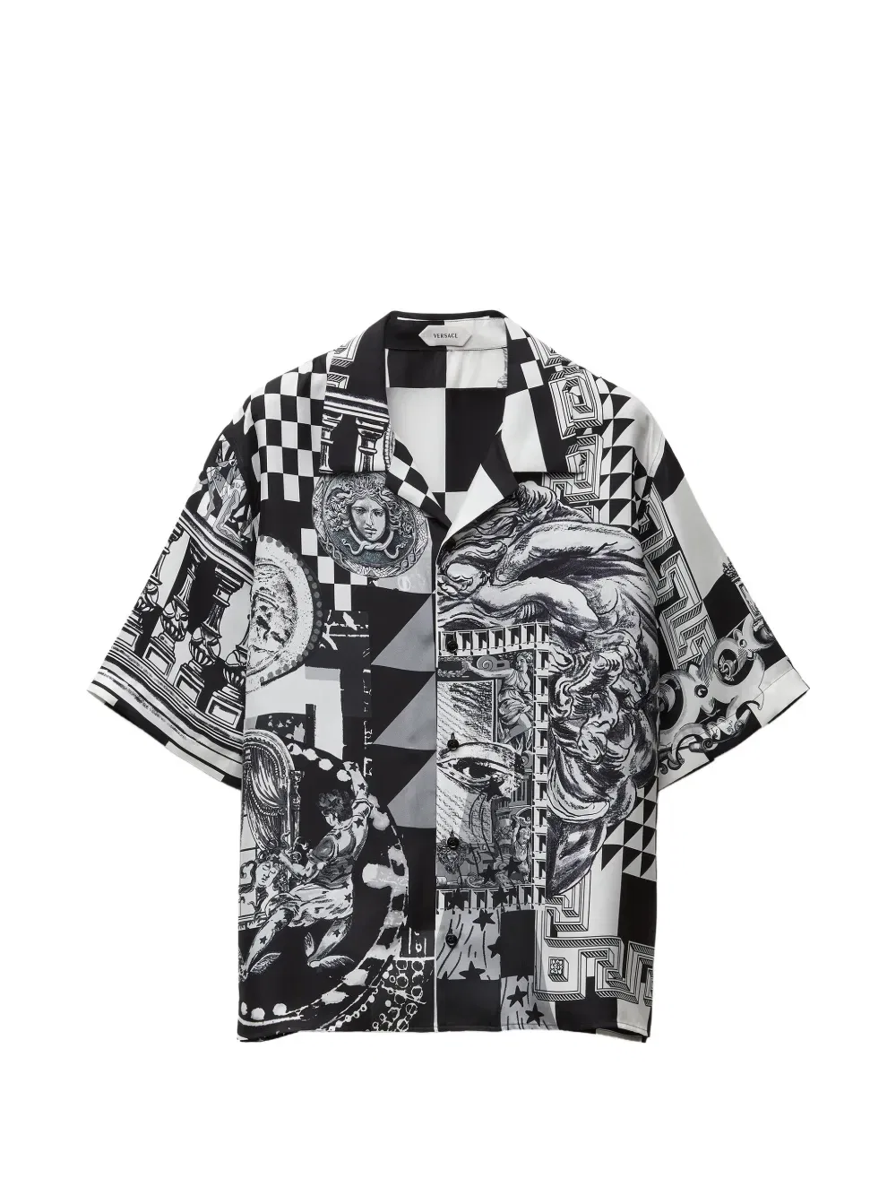 Рубашка шелковая Versace, черный