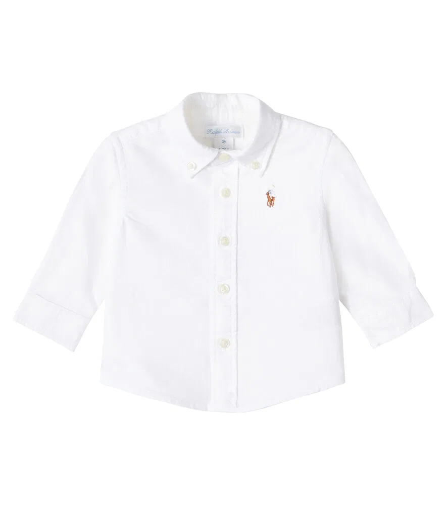 Детская хлопковая рубашка Оксфорд Polo Ralph Lauren Kids, белый