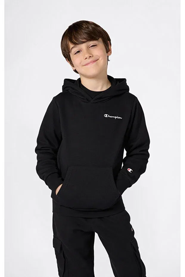 Детское худи с капюшоном хлопковая Champion, Black-05