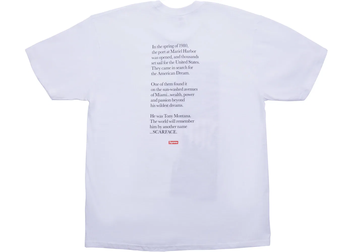 Мужская футболка с принтом Supreme Scarface Split Tee, White — фото 2