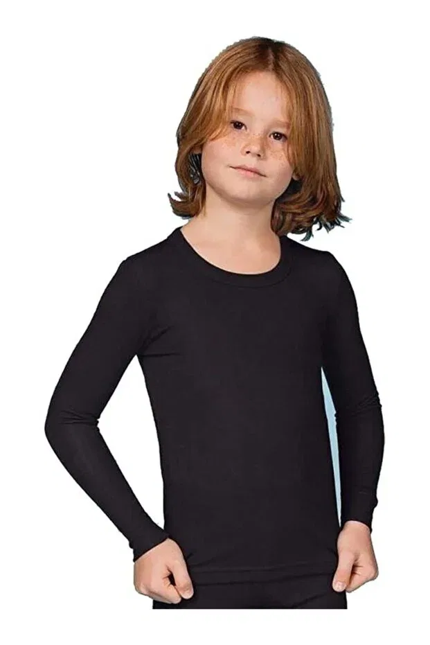 Детская термофутболка для мальчиков с длинным рукавом Bejamonti Chocolate Baby Kids, Black