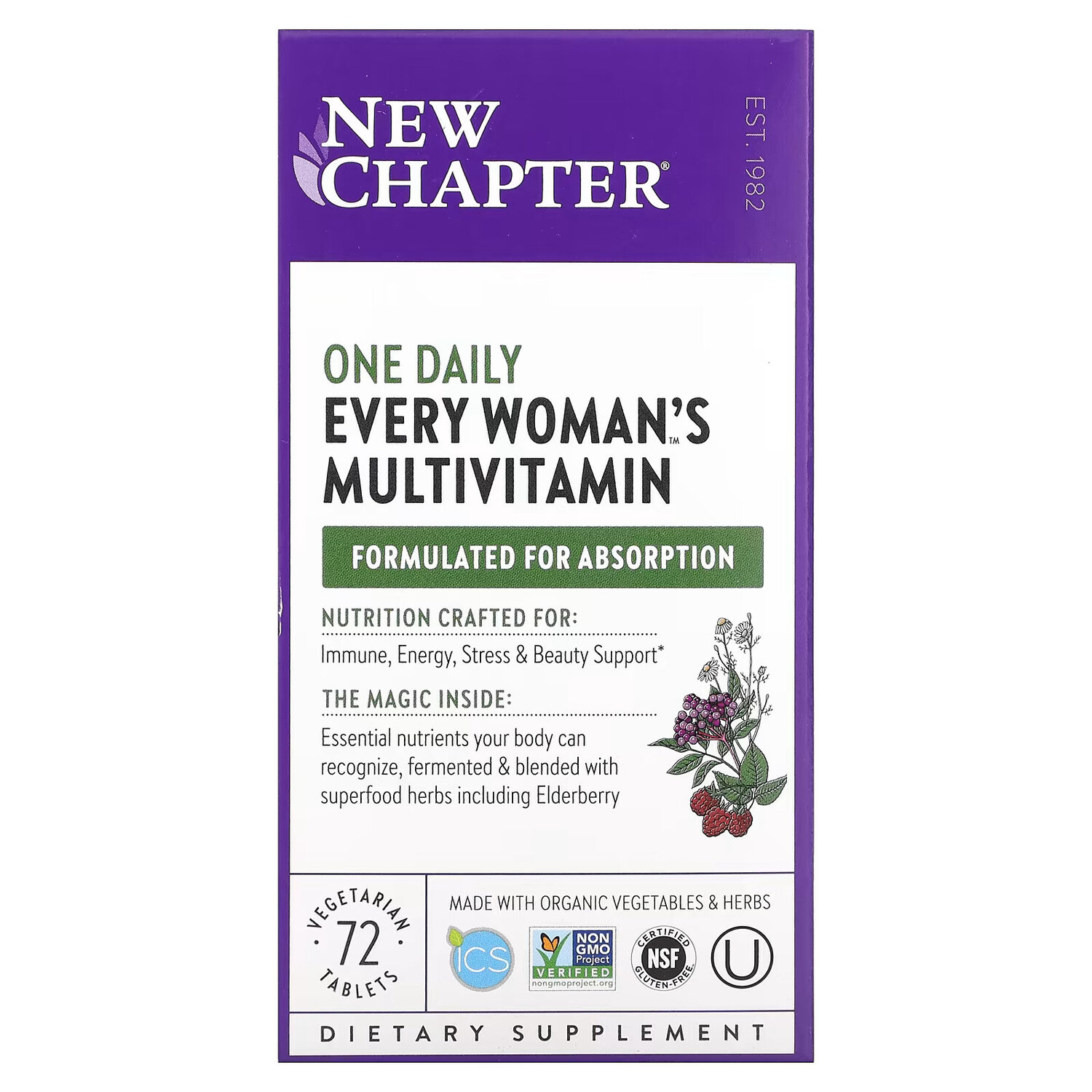 

New Chapter, Every Woman's One Daily Multivitamin, 72 вегетарианские таблетки