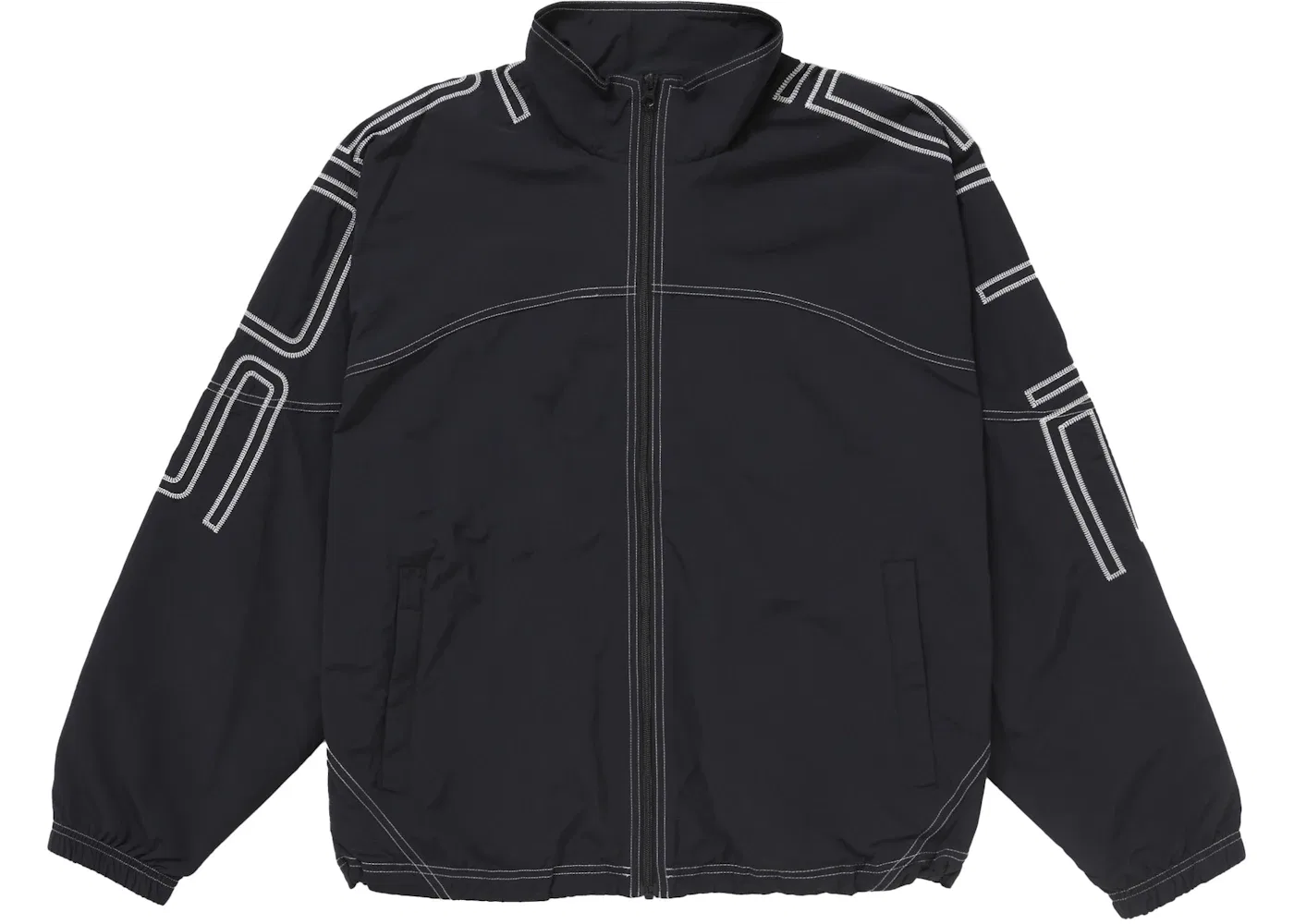 Мужская куртка с вышивкой Supreme Spellout Embroidered Track Jacket (SS25), Black