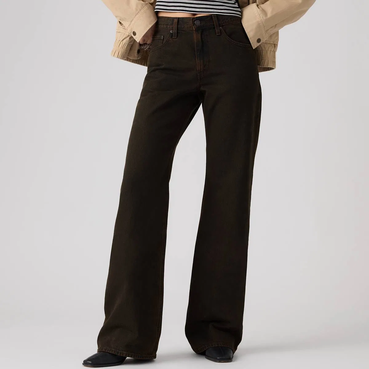 Женские джинсы свободного кроя (модель bootcut) Levi's, Over A Cup Psk - Brown — фото 2