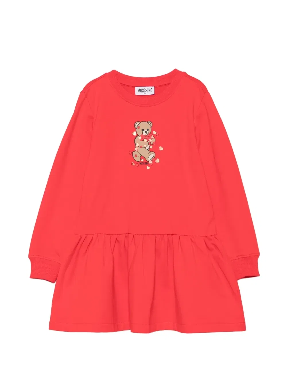 Платье с оборками и Медвежонком Тедди Moschino Kids, красный