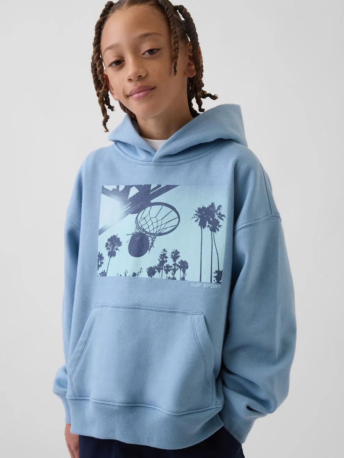 Худи Gap VintageSoft Relaxed Graphic Hoodie, синий