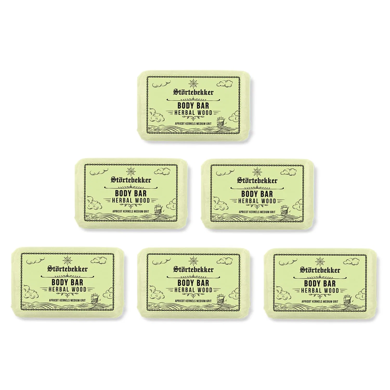 Скраб для тела твердый Störtebekker Shaving Accessories, 6x120 г, Herbal Wood