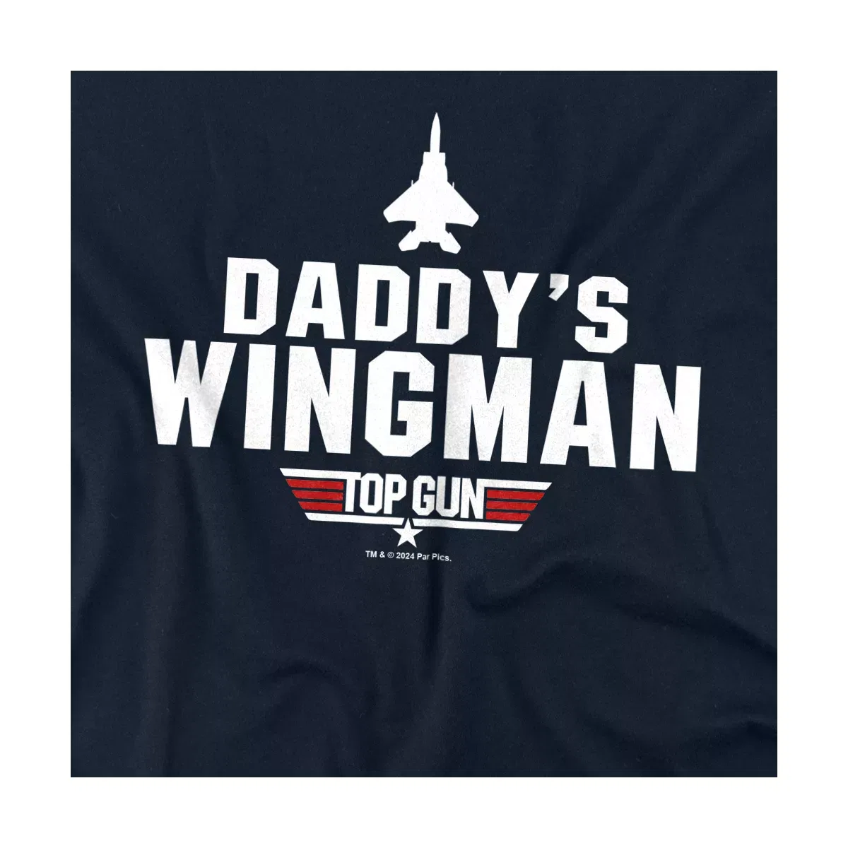 Детское боди с коротким рукавом Daddys Wingman Top Gun, Navy — фото 2