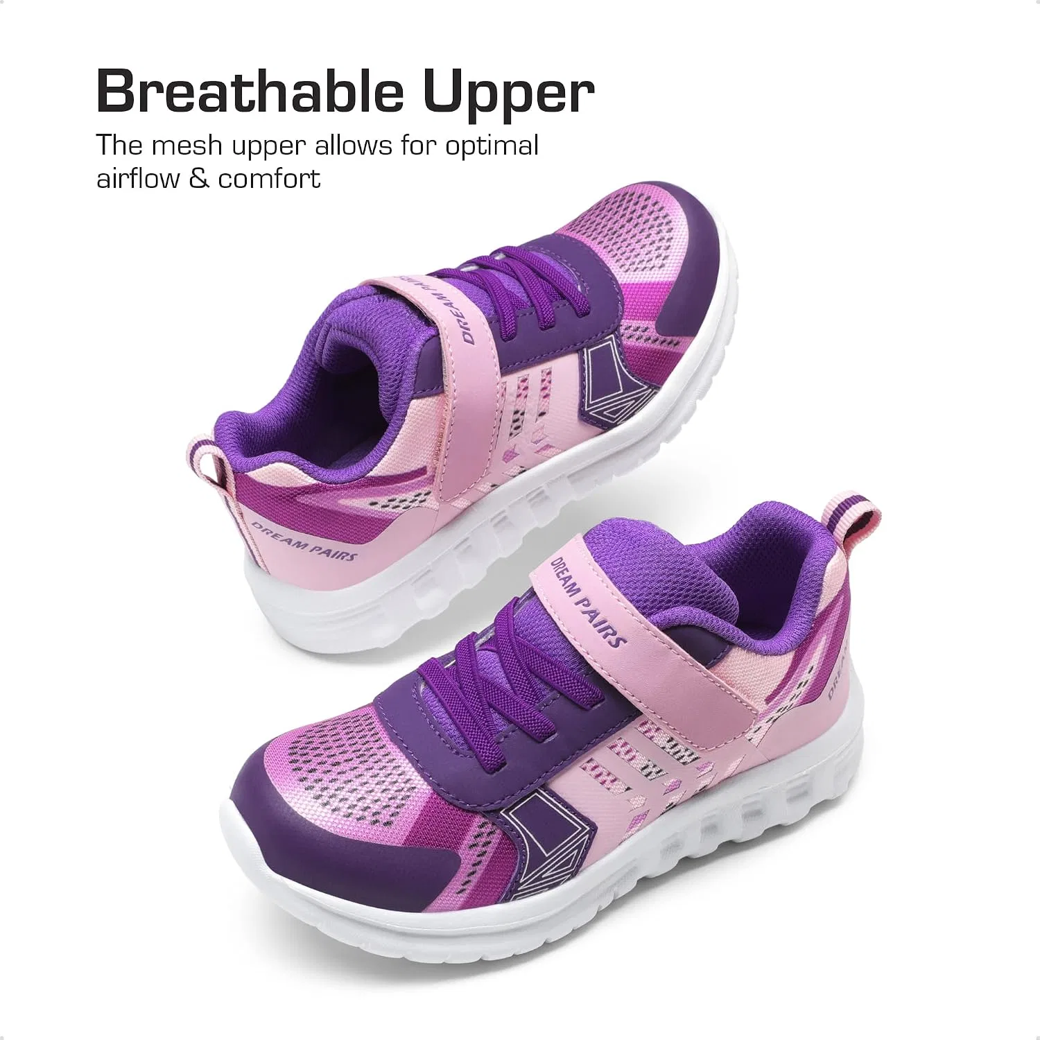 Детские кроссовки для девочек DREAM PAIRS, Pink/Purple — фото 4