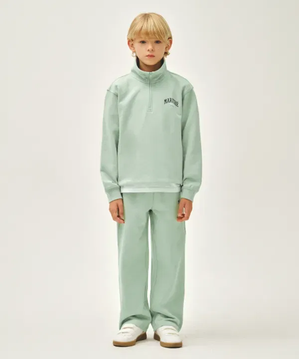 Детский спортивный костюм из футера с капюшоном, полузастежка, mint, Marithé Kids