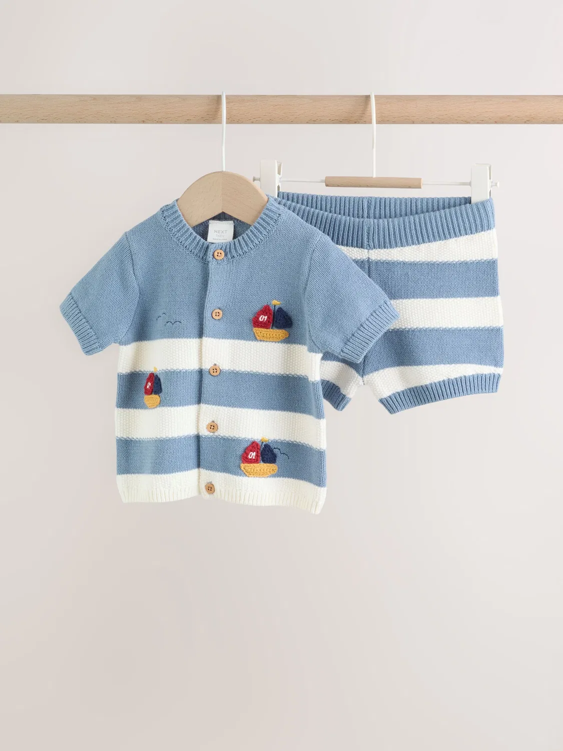 Комплект трикотажный, полоска, Blue Nautical Stripe Next, синий