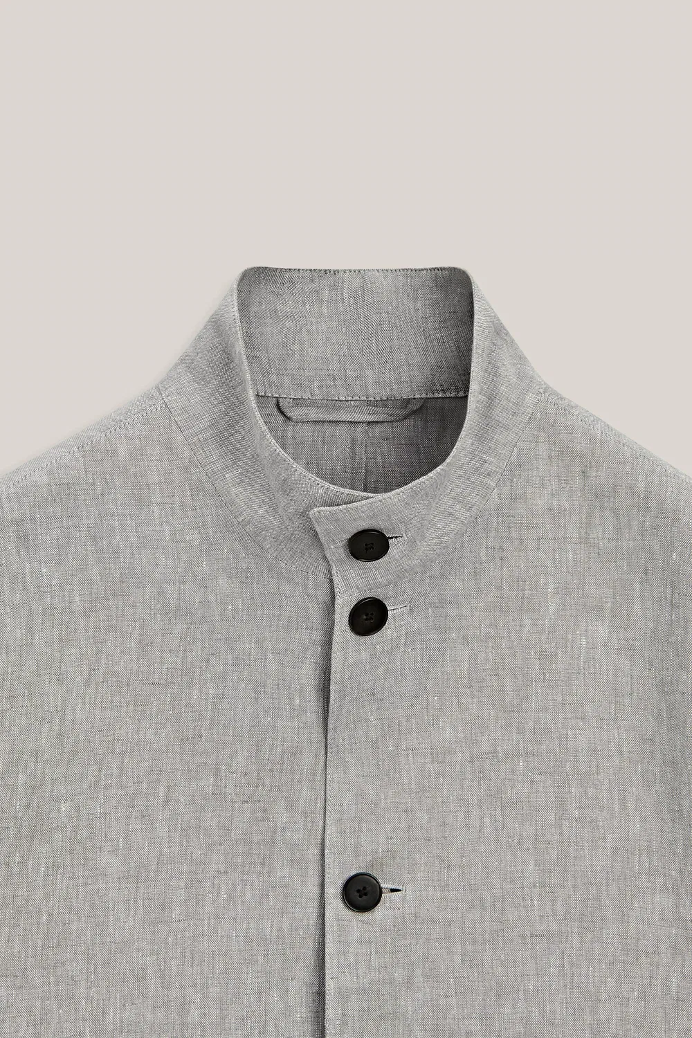 Льняная куртка-бомбер Total Look - лимитированная серия Massimo Dutti, серый — фото 4