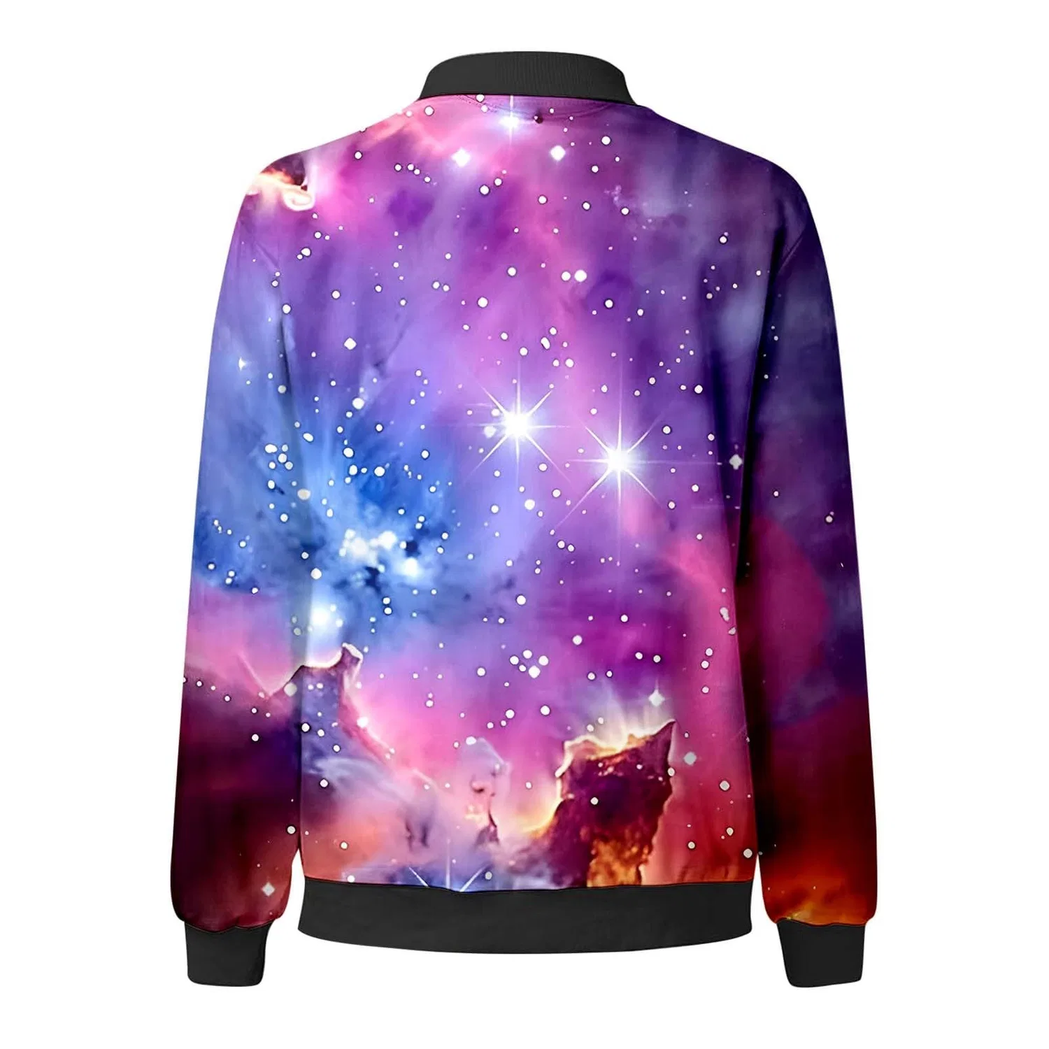 Женская куртка с корейским воротником с принтом, модель Starry Sky, Viola — фото 4
