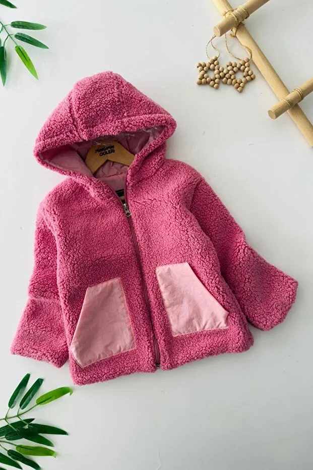 Детский кардиган с капюшоном и карманами Minigimin Cicileri, Fuchsia