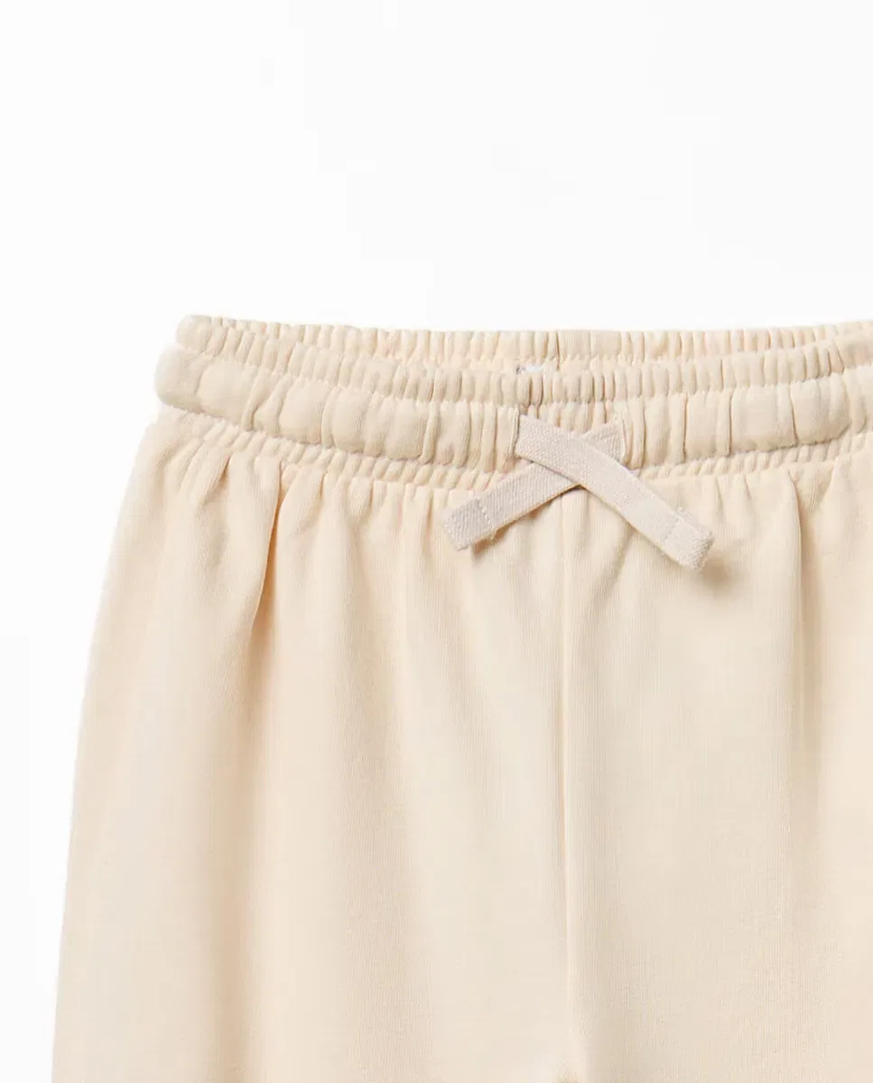 Детские штаны для девочек хлопковые Jogger liso Sfera, 120 Crudo — фото 2