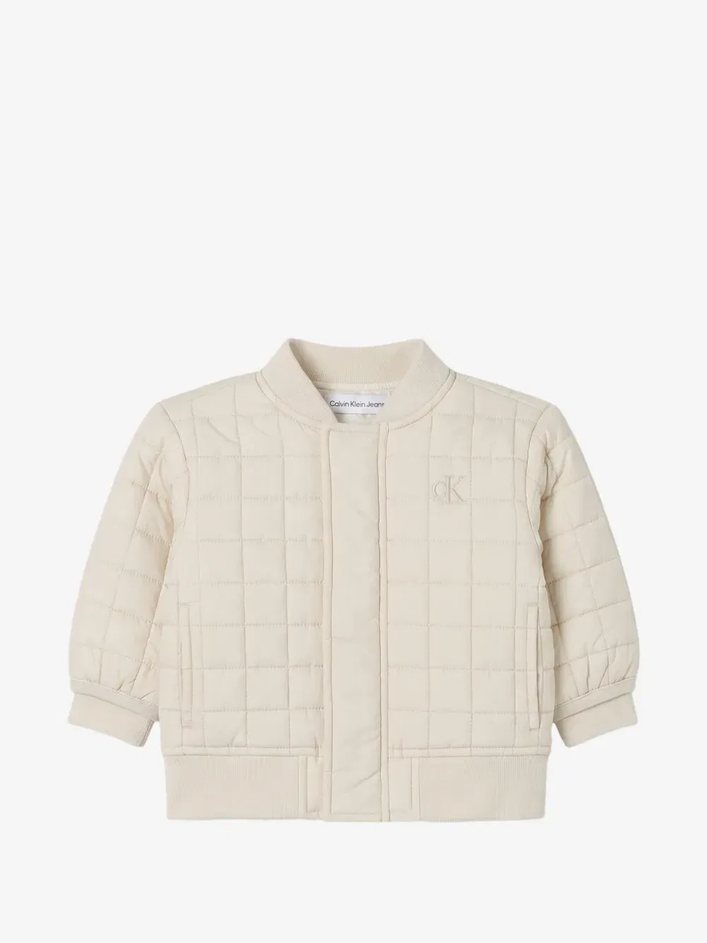 Стеганая куртка с вышитым логотипом Calvin Klein Kids, белый