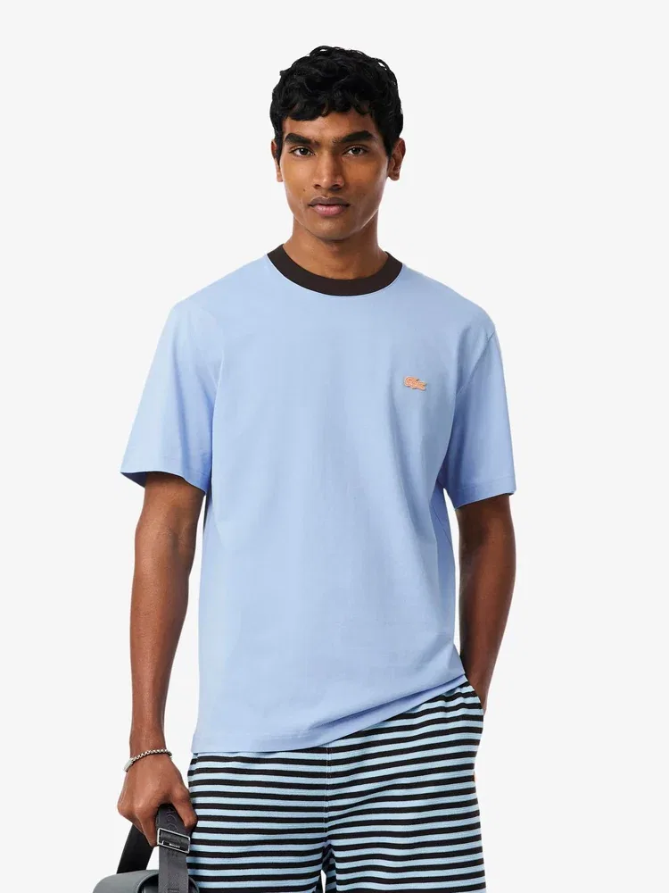 Футболка с контрастным воротником LACOSTE TH2323, Blue