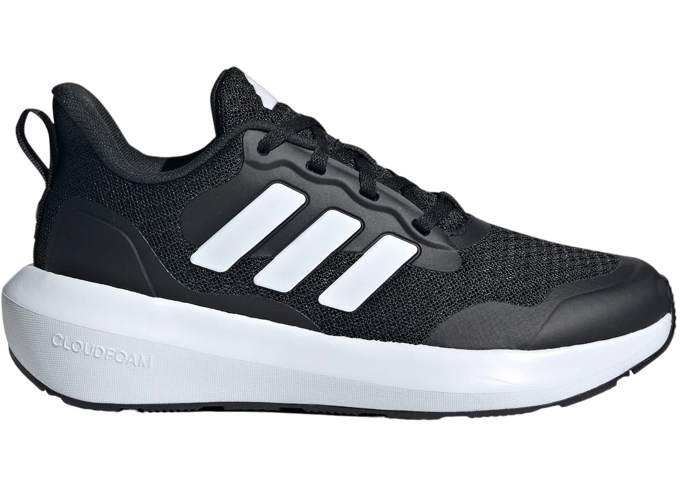Детские кроссовки с шнуровкой Adidas Fortarun 2.0, Core Black/Cloud White/Core Black