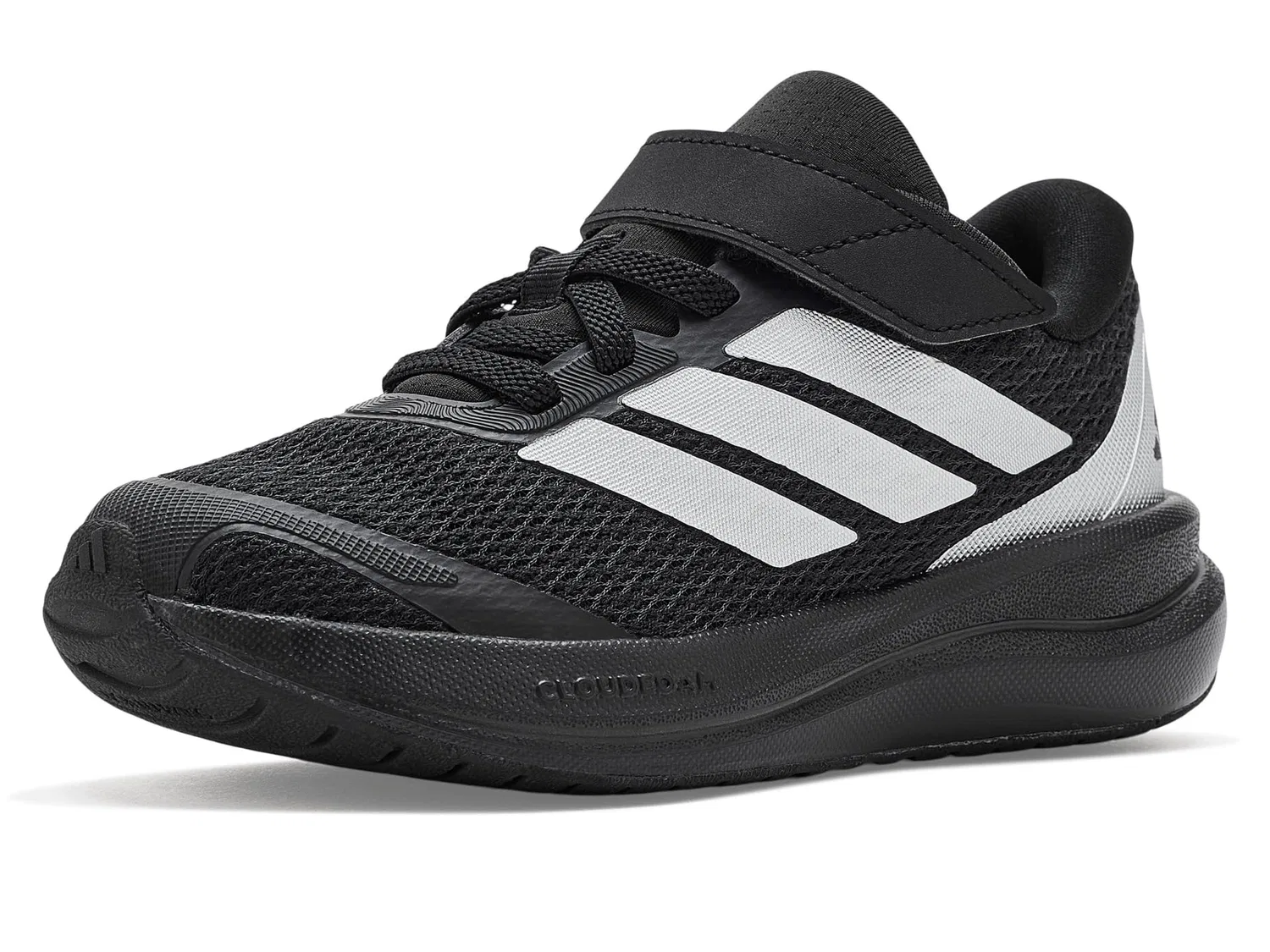 Кроссовки Run Falcon 6 с эластичным шнурком и ремешком (для маленьких детей) Adidas Kids, Black/Silver Metallic/Black