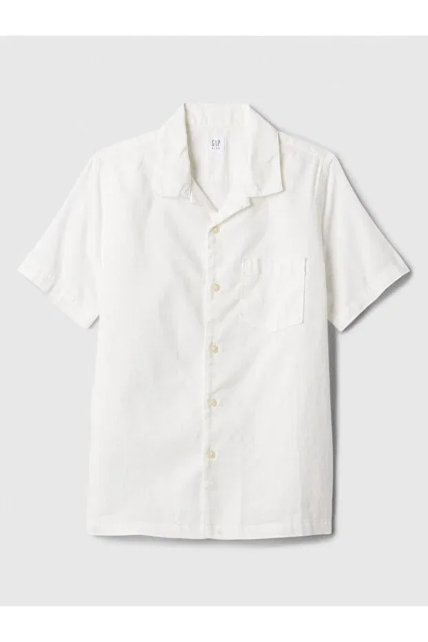 Детская рубашка для мальчиков с коротким рукавом Gap, Off White-002