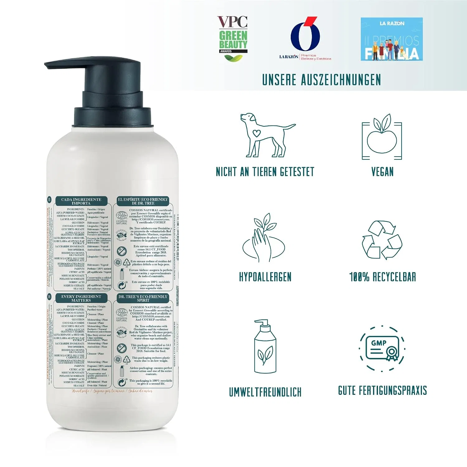 Жидкое мыло Dermo Protective для чувствительной кожи, Dr. Tree, 200 мл, Natural — фото 4